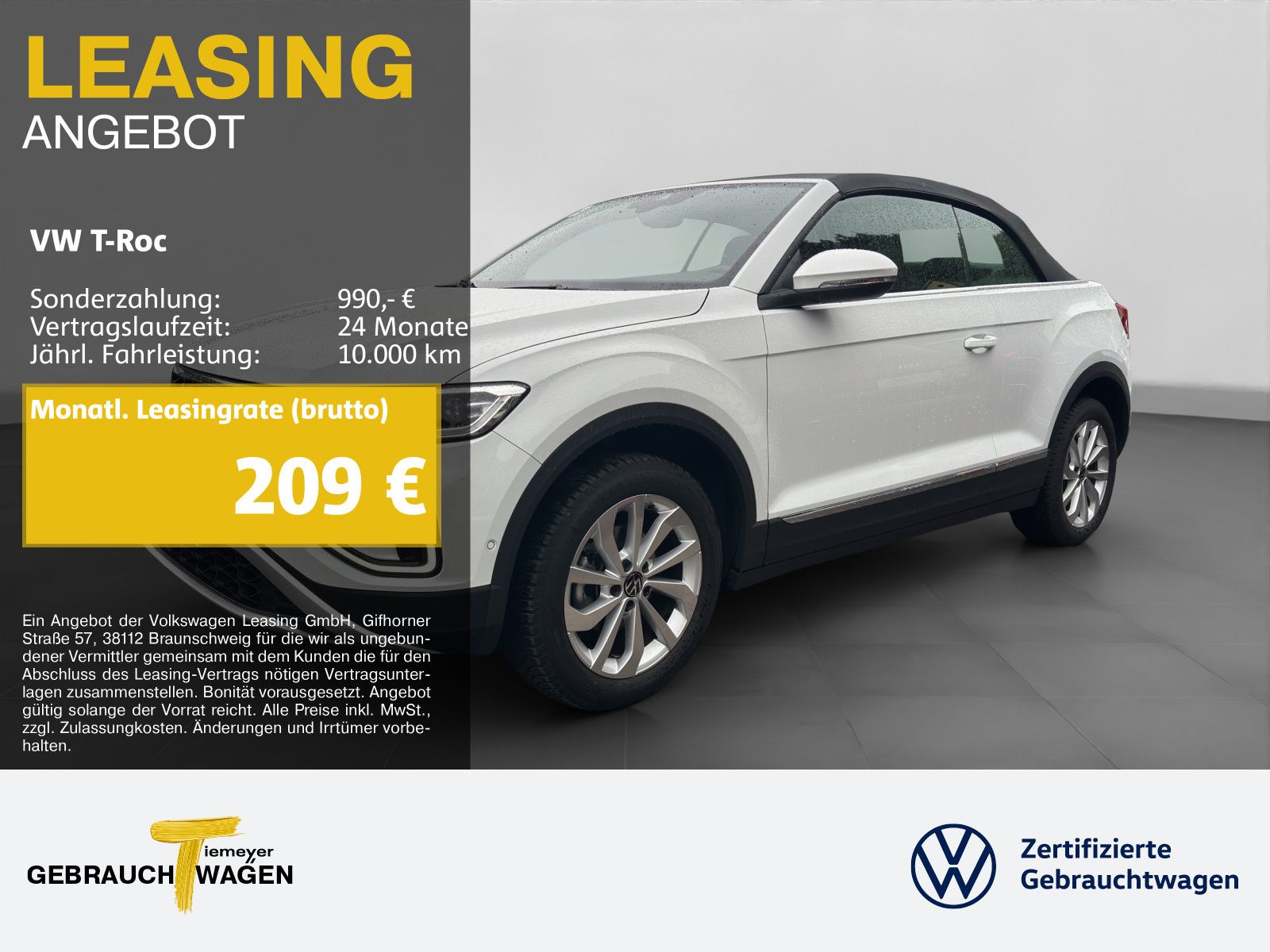 Volkswagen T-Roc Cabrio 1.0 TSI STYLE LED+ KAMERA WINTERPKT