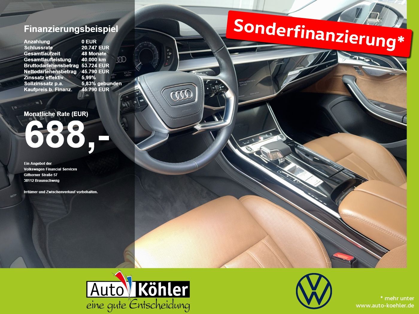 Audi A8 60 eTFSI Hybrid TV/Pano/Matrix/360/ACC//HUD
