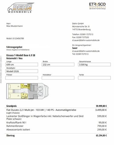 Etrusco T 6.9 SB 7.791,00 € Sondernachlass!