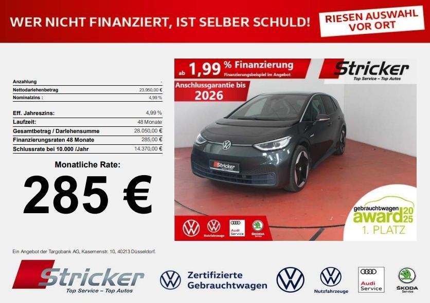 VW ID.3 Max 150/58 285,-ohne Anzahlung AHK Top-Spor