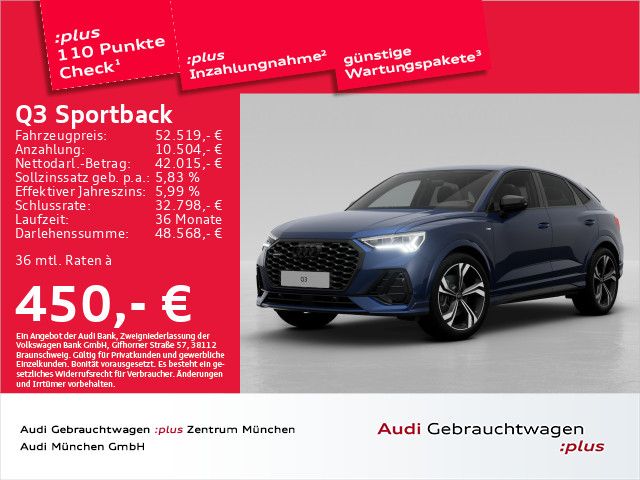 Audi Q3 Sportback 40 TFSI qu. S tronic 2x S line 20"/