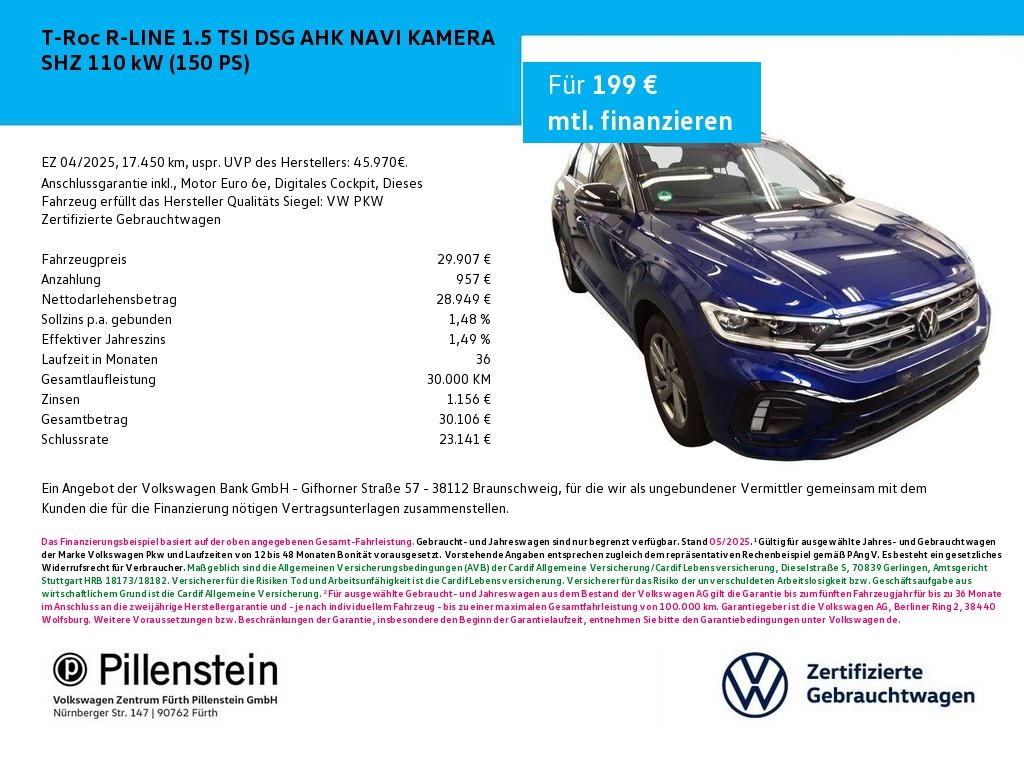 T-Roc R-LINE 1.5 TSI DSG AHK NAVI KAMERA SHZ