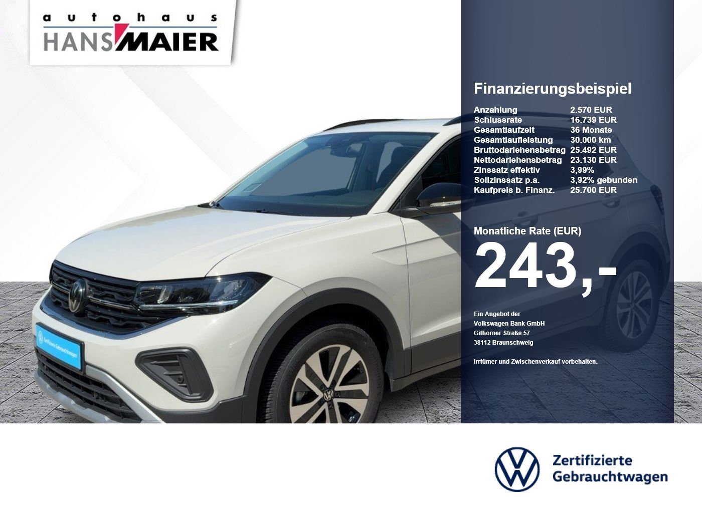 Volkswagen T-Cross TSI Energy DSG Navi Kam LED SH ACC GJR
