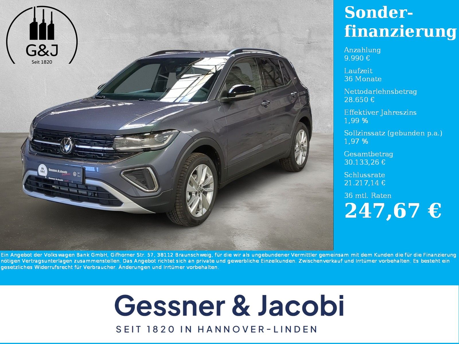 Fahrzeugabbildung Volkswagen T-Cross (D31)(11.2023->) 1.5 TSI 110 kW Energy