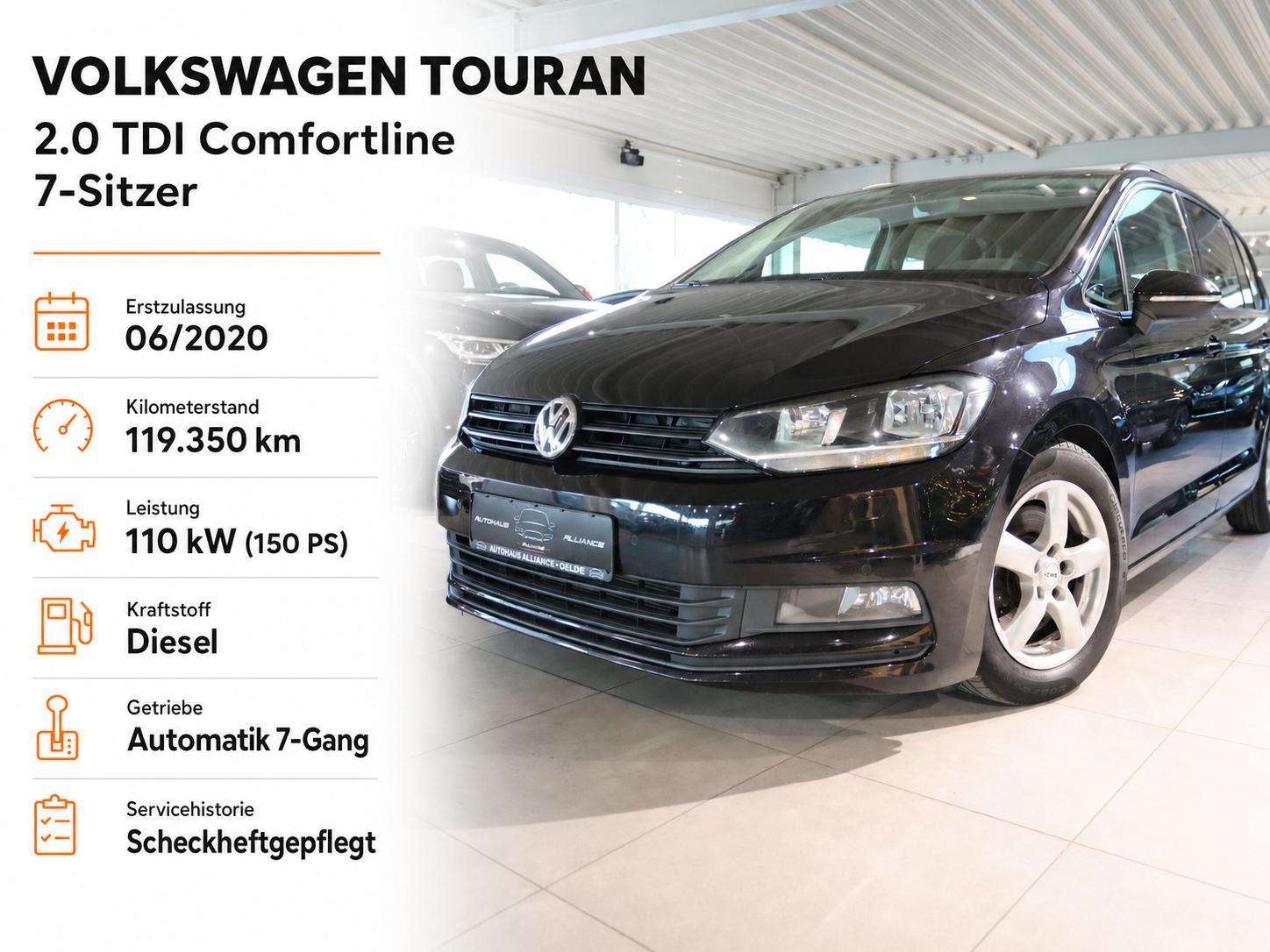 Volkswagen Touran 2.0 TDI Comfortline * GARANTIE * 7-Sitzer
