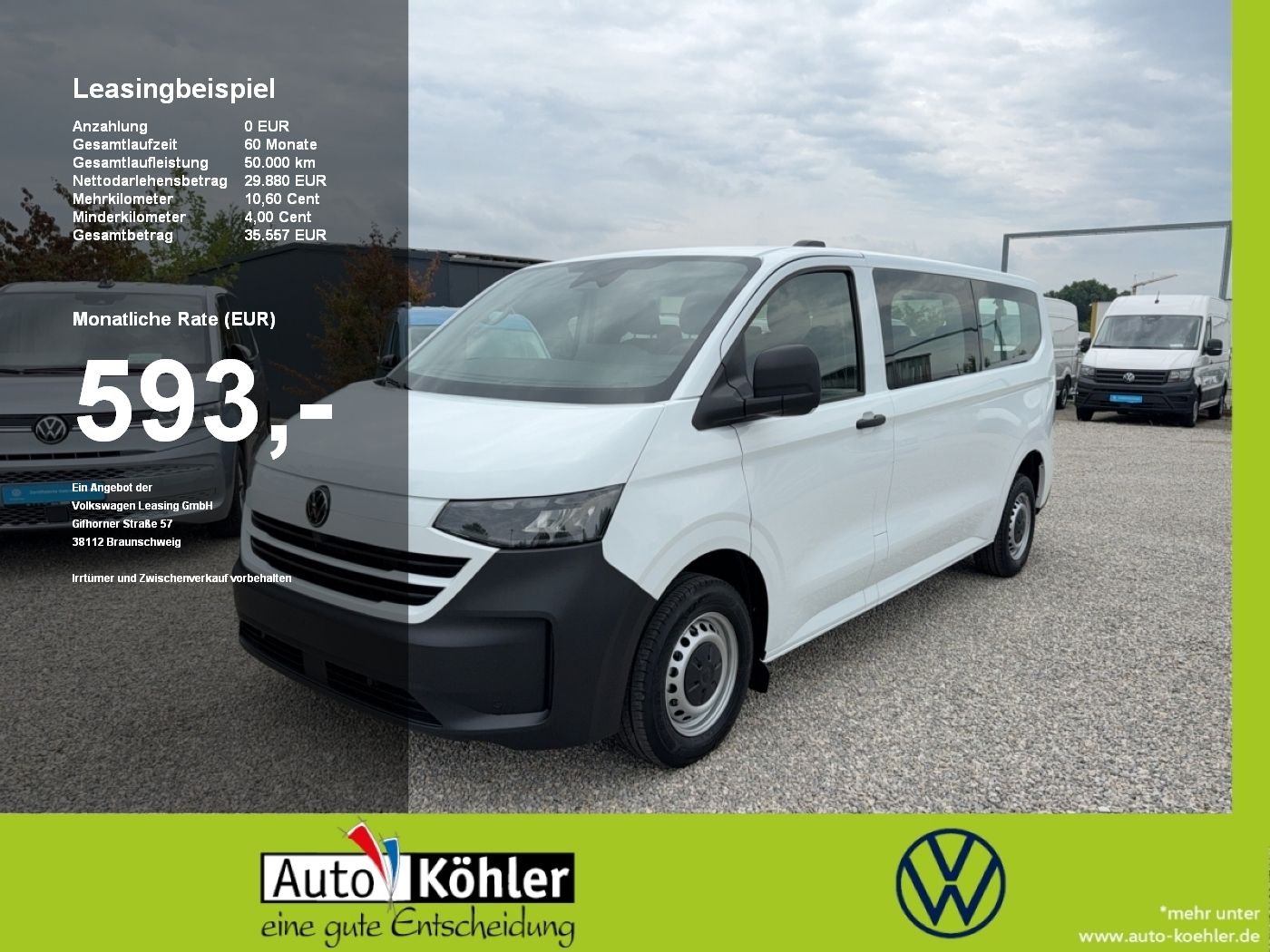 Volkswagen T7 Kombi 2.0 l TDI 110 kW Lang, 9-Sitzer, Autom.