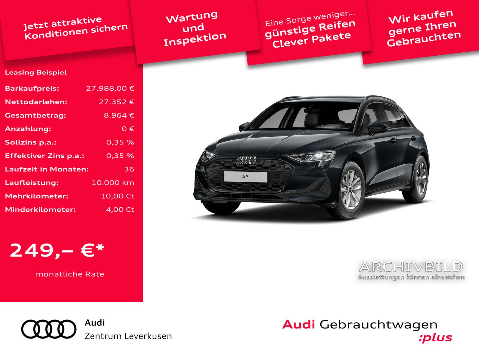 Audi A3 Sportback NAVI VIRT ACC KAM SHZ CARPLAY LED