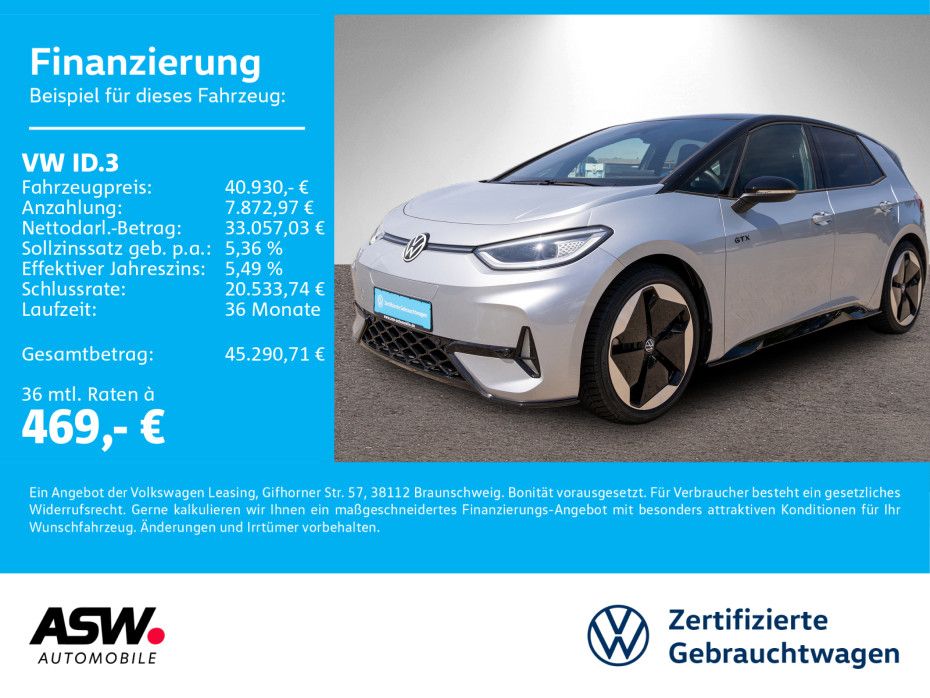 VW ID.3 GTX Matrix Navi SHZ ACC HUD DCC Wärmepumpe