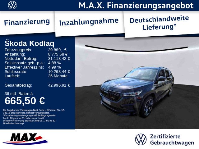 Kodiaq RS 2.0 TSI 4x4 +NAVI+KAMERA+ACC+STANDHZG+