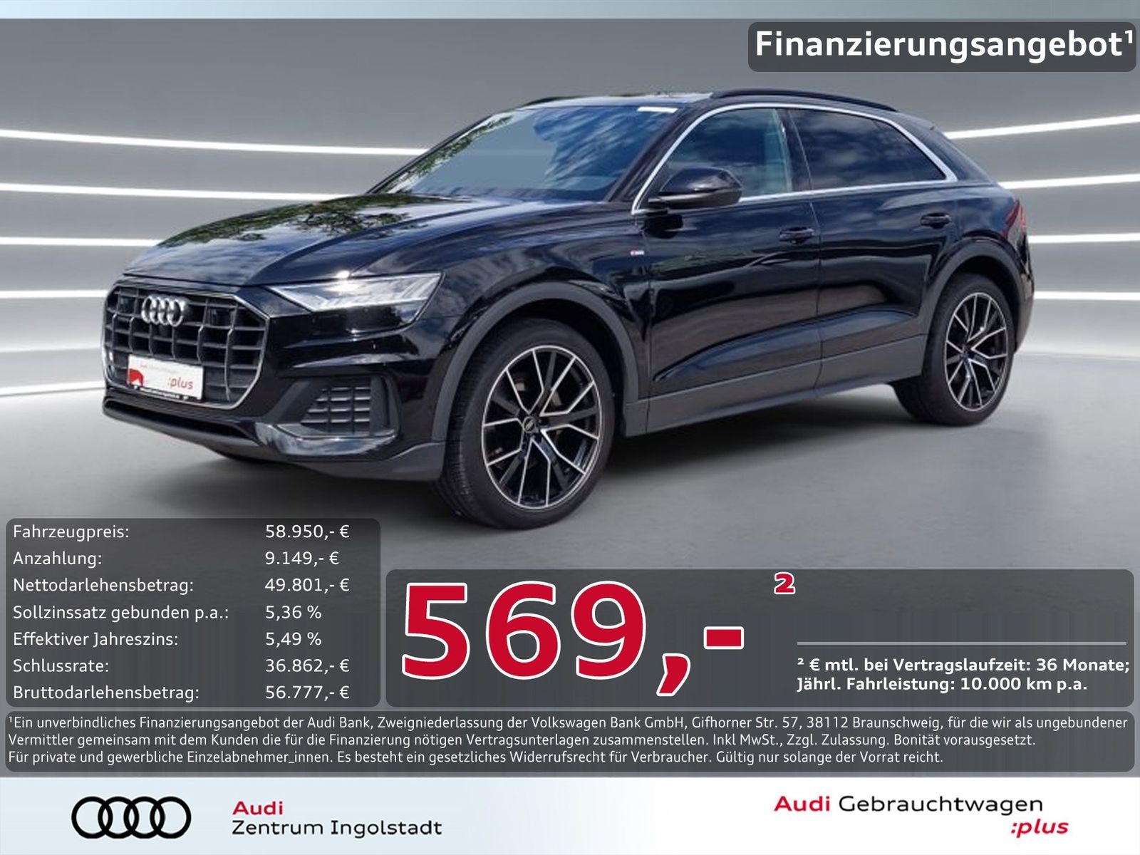 AUDI Q8 50 TDI qu S line MATRIX PANO STHZG Luft 22"