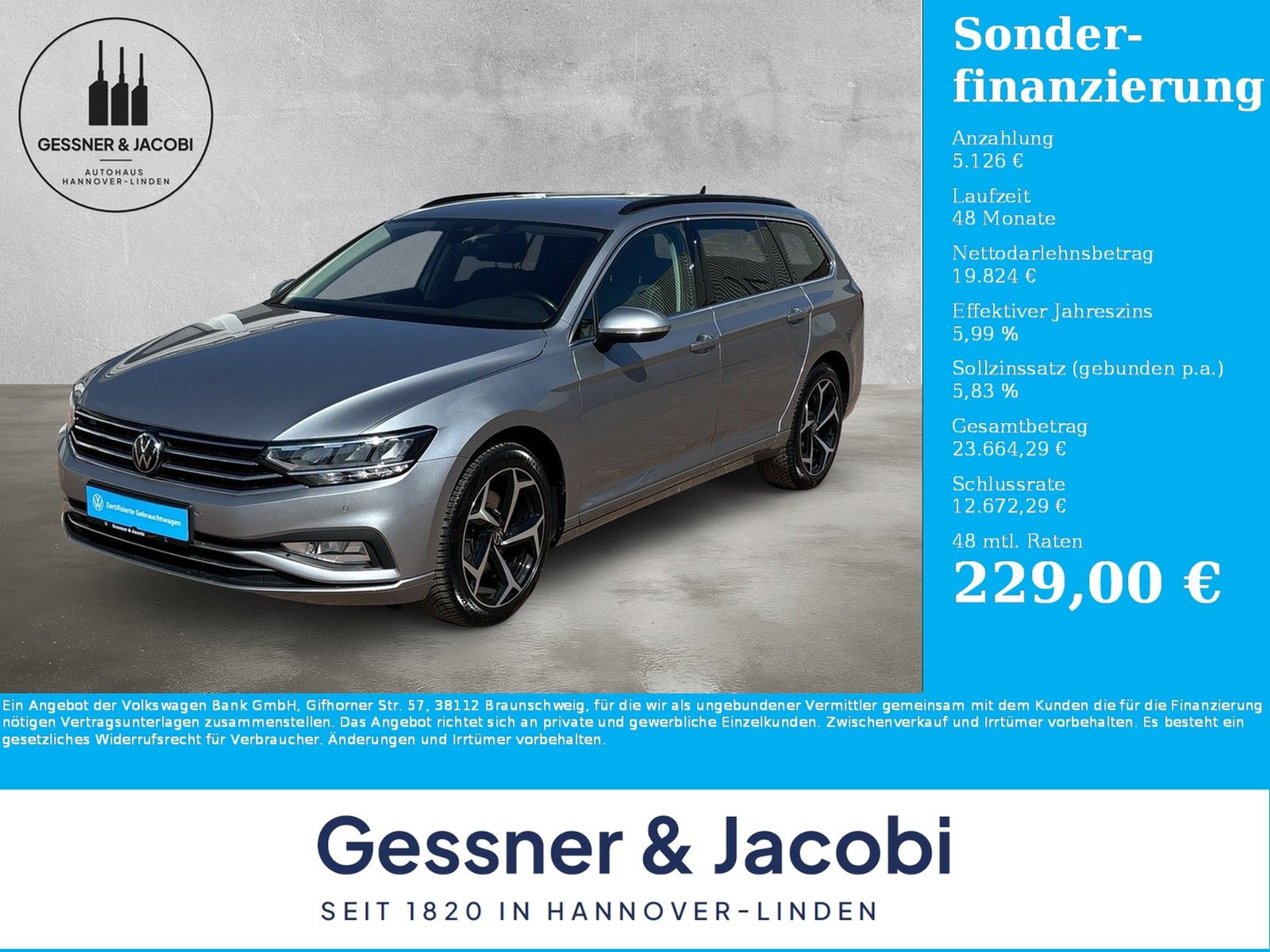 Fahrzeugabbildung Volkswagen Passat Variant Business 1.5 TSI DSG RFK App-Conn