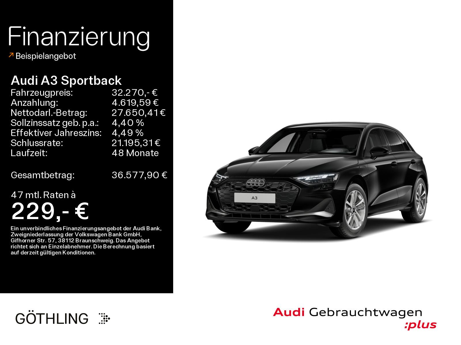 Audi A3 Sportback TFSIe 150 kW 140km/WLTP*LED*RFK*ACC