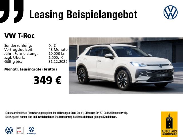 Vorschaubild: VW T-Roc 1.5 eTSI Life DSG *ACC*R-CAM*PDC*SHZ* (Fahrzeug-Nr. GS2491)
