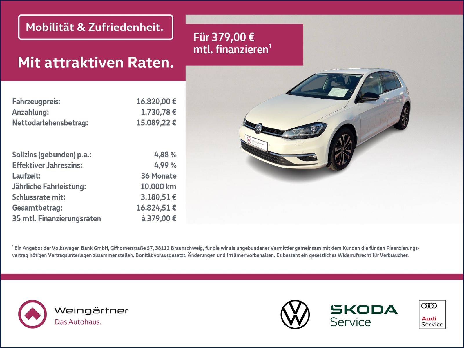 Golf VII 1.6 TDI IQ.DRIVE, AHK, LED, ACC, App 5-