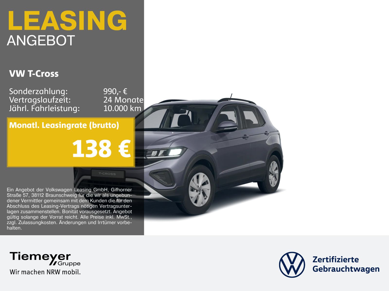 Volkswagen T-Cross 1.0 TSI LIFE LED APP-CONNECT ACC LM16