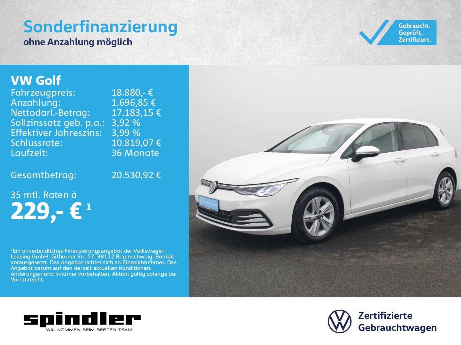 Volkswagen Golf VIII Life 1.5 TSI / App-Connect, AHK, LED
