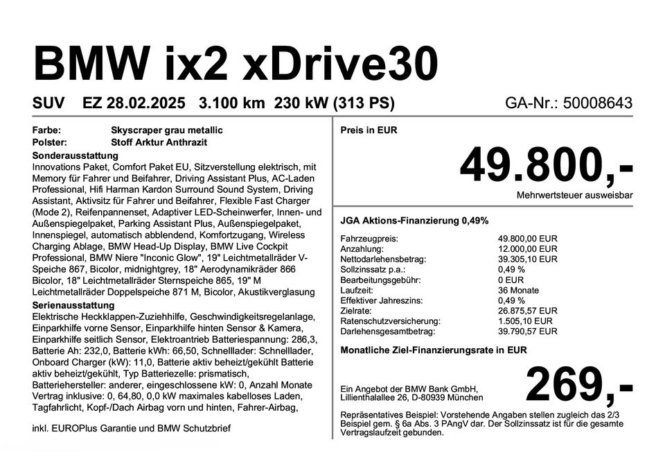 BMW ix2 xDrive30 Navi Tempom.aktiv Bluetooth PDC foto 3