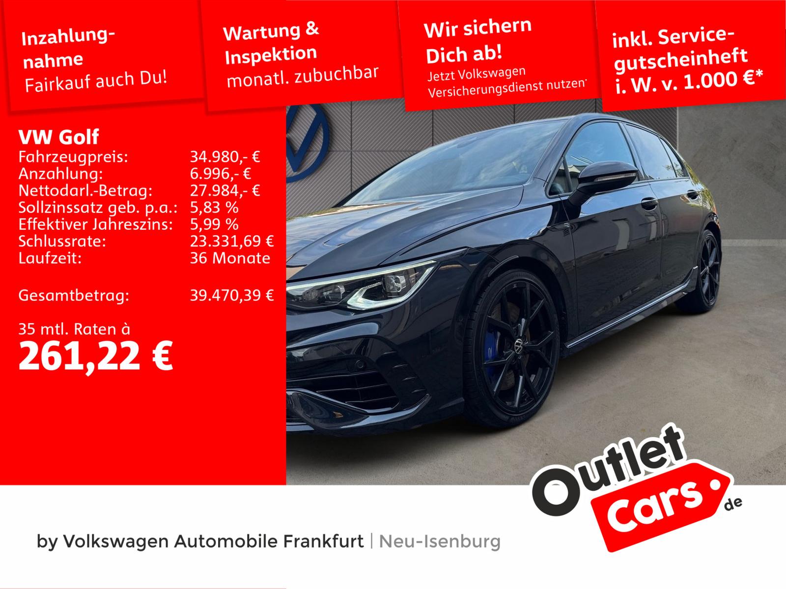 Volkswagen Golf VIII 2.0 TSI R 4Motion Akrapovic Black Head