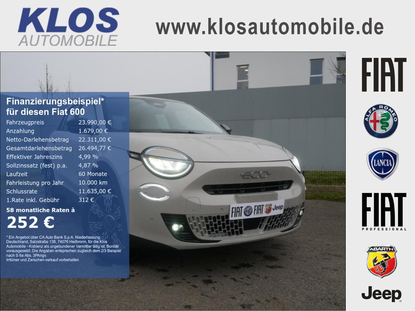 Fiat 600 HYBRID ICON 1.2 110 PS DCT6 KOMFORT NAVI KAM