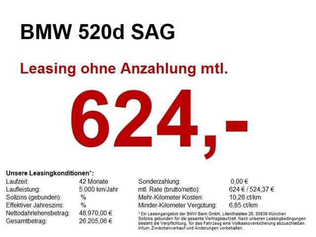 BMW 520d SAG LHZ/S-LÜFT/4xAC+SH/MEMO/LED+/PRIVACY