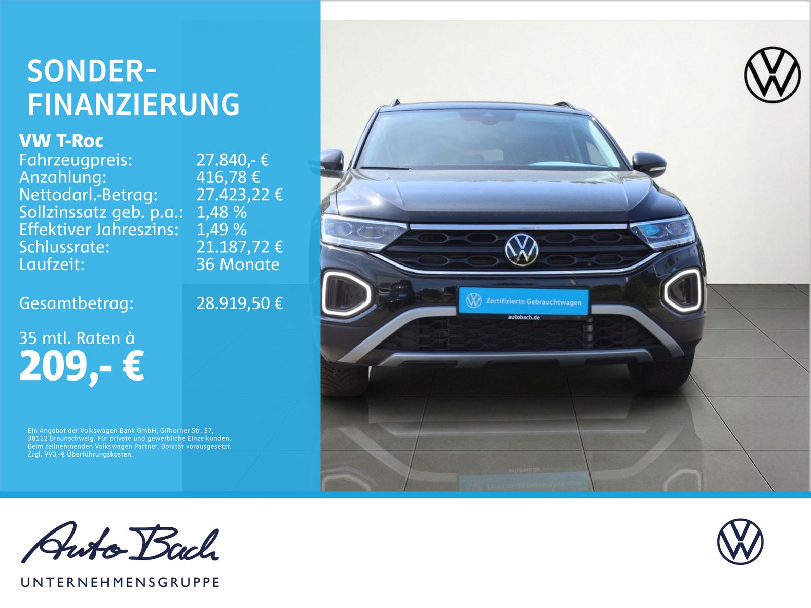 Volkswagen T-Roc 2.0 TDI DSG Goal AHK Rückfahrkamera Nav foto 2