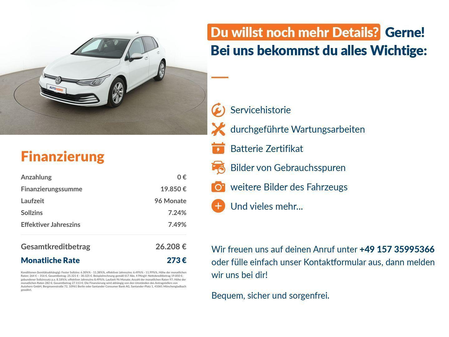 Volkswagen Golf VIII 2.0 TDI Life Aut.*NAVI*LED*PDC*ACC*SHZ, миниатюра 14