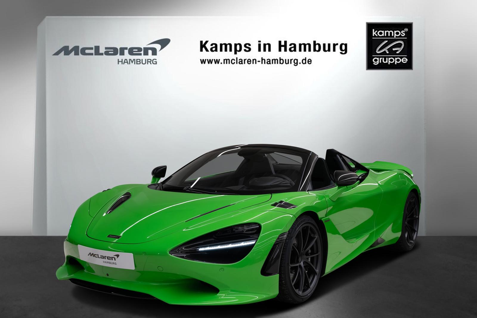 McLaren 750S Spider CF Exterior I Mantis Green I B&W