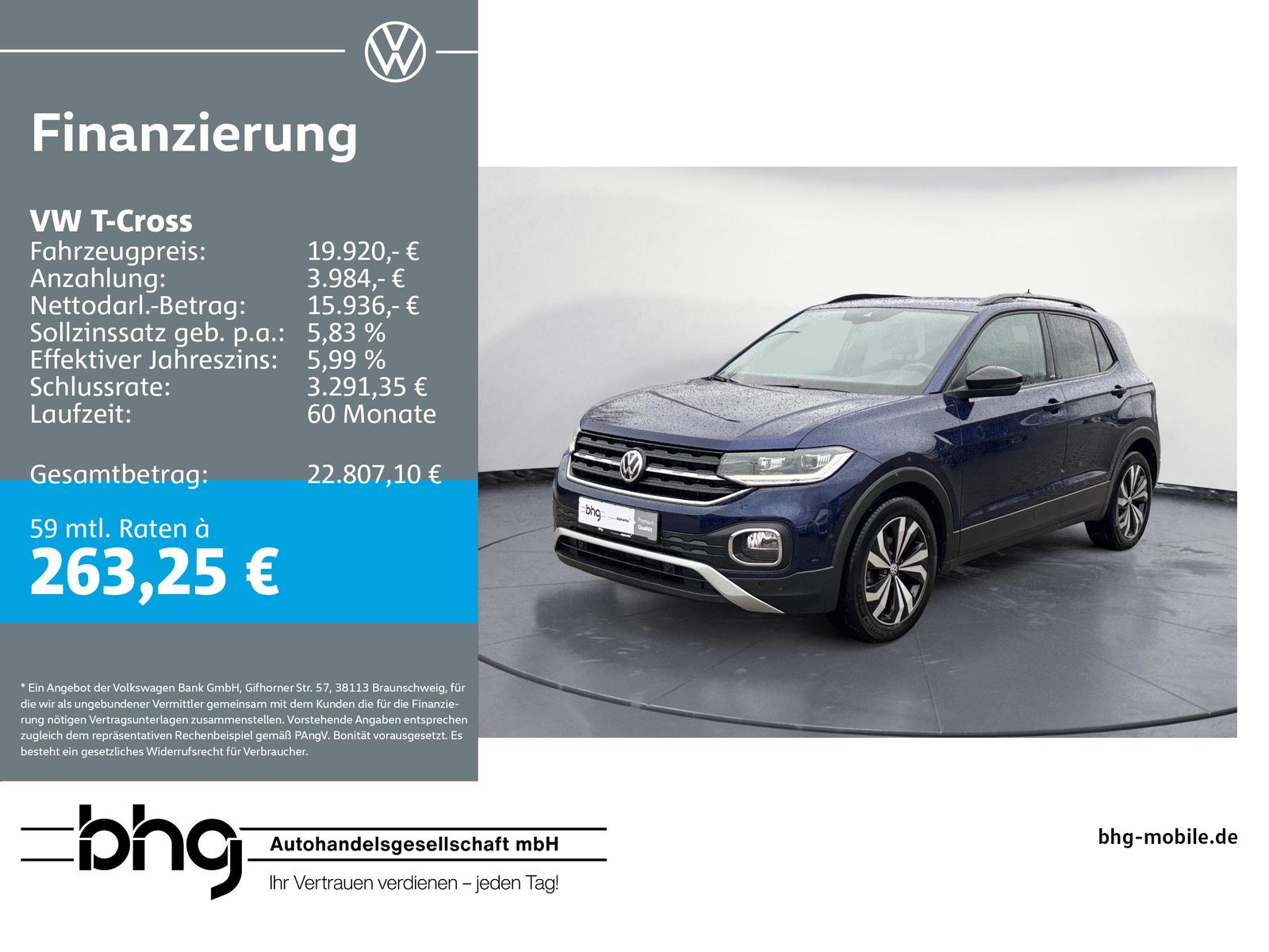 Volkswagen T-Cross Life 1.0 TSI DSG AHK, LED, ACC, KEYLESS