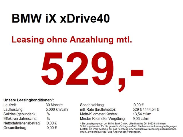 BMW iX xDrive40 Sportpaket *LASER.AHK.SOFT-CLOSE*