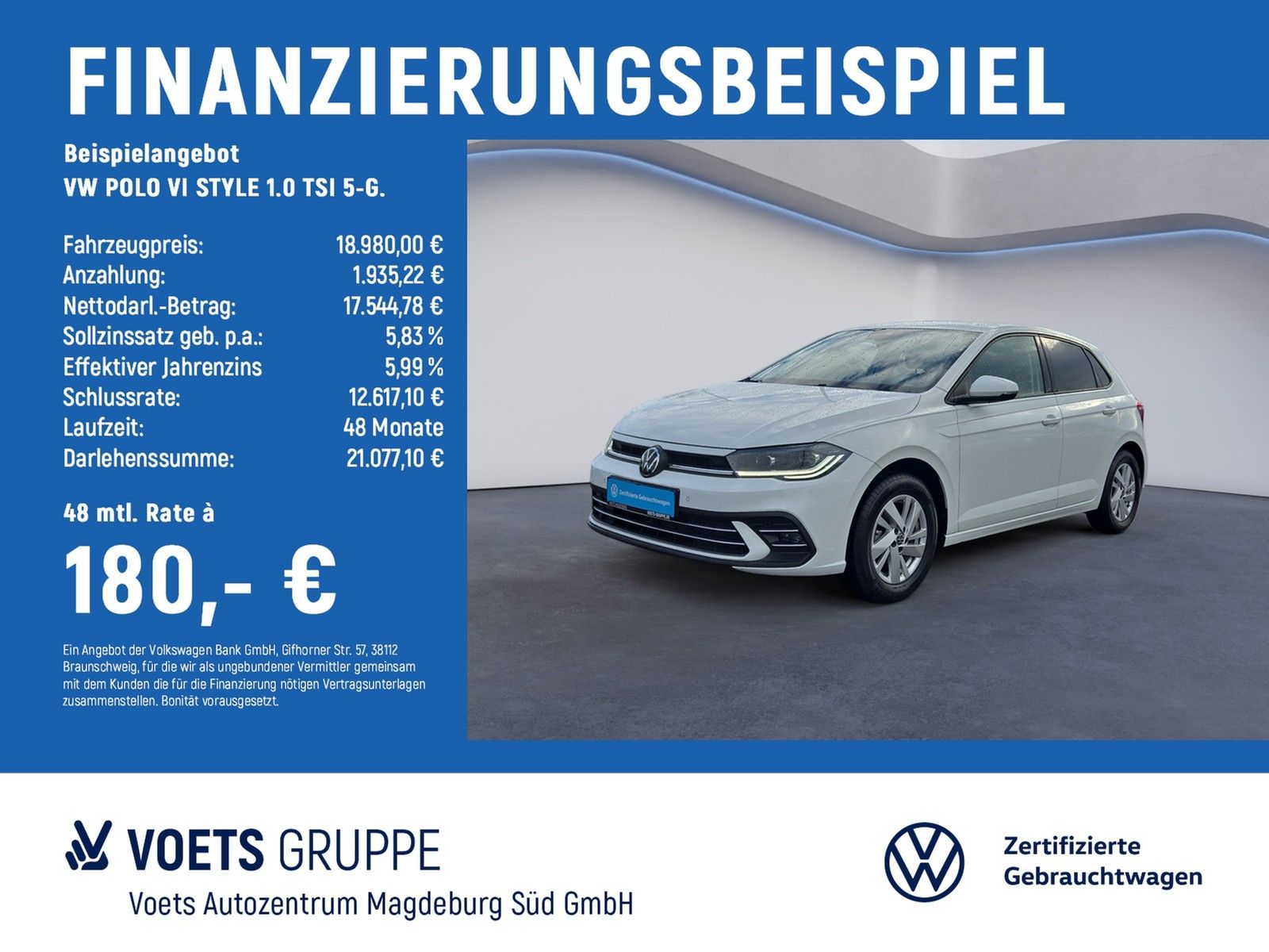 Volkswagen POLO VI STYLE 1.0 TSI 5-G. IQ-LIGHT+NAVI+PDC+APP