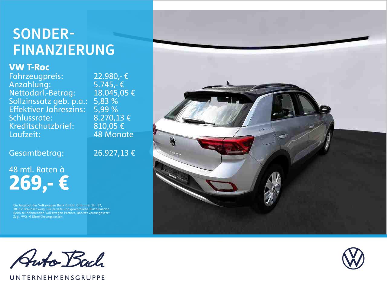 Volkswagen T-Roc Life 1.5TSI DSG Navi LED ACC EPH CarPlay A, миниатюра 9