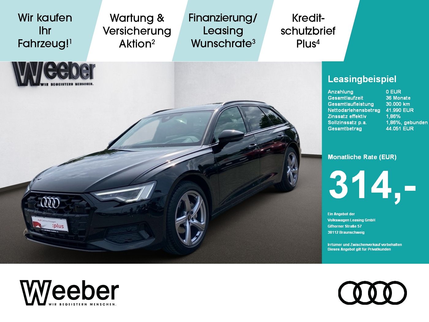 Audi A6 Avant AKTIONSLEASING OHNE ANZAHLUNG! 5J GAR
