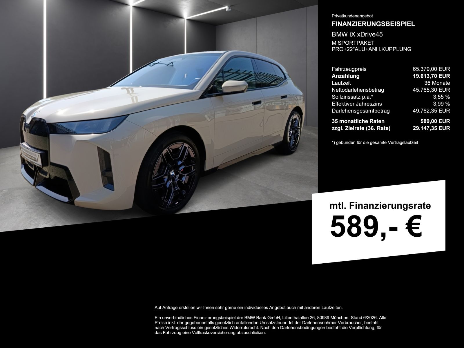 BMW iX xDrive45 M SPORTPAKET PRO+22"ALU+ANH.KUPPLUNG imagem 2