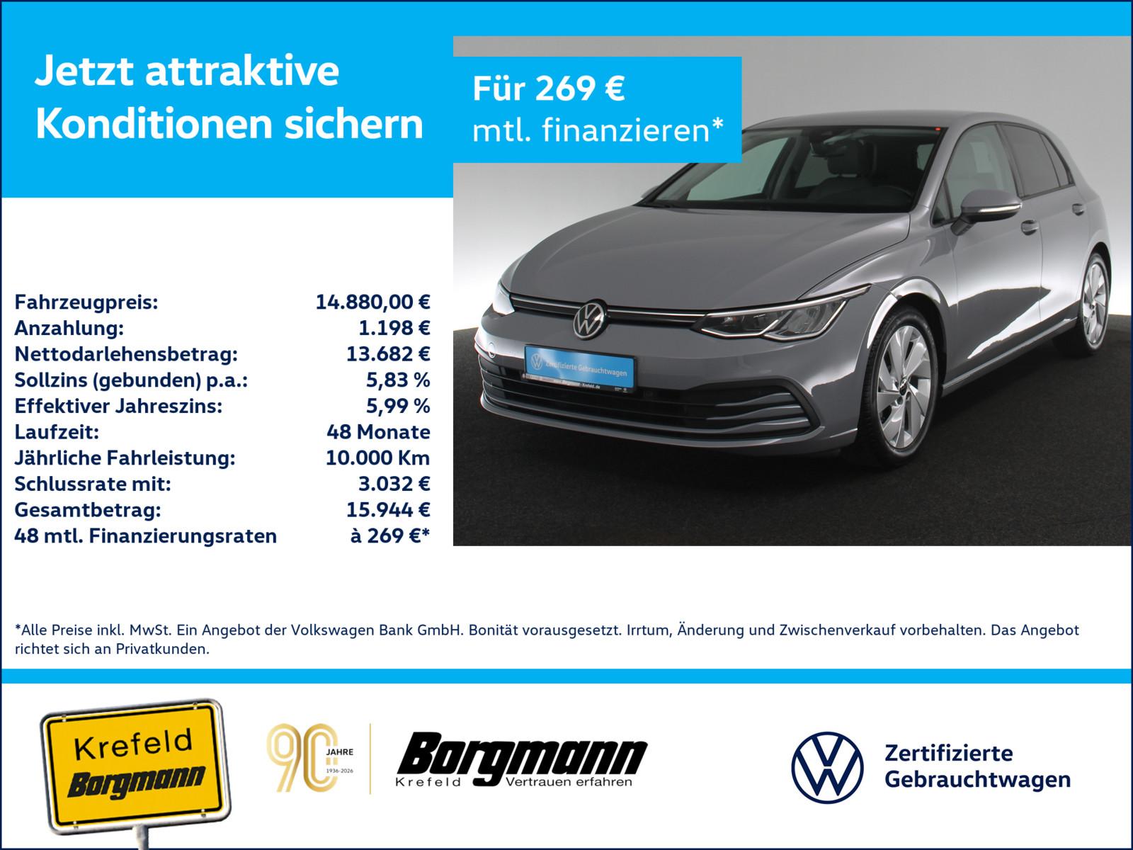 Volkswagen Golf VIII 1.0 TSI Life LED NAVI SHZ PDC MEMORY