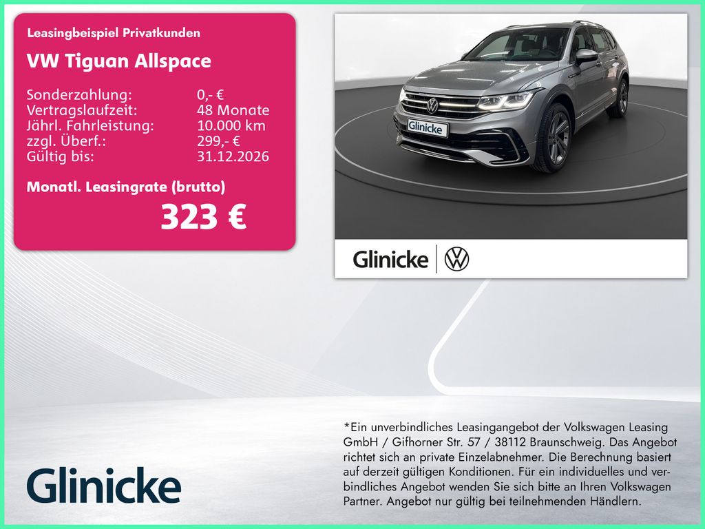 Abbildung Leasingangebot Volkswagen Tiguan Allspace 2.0 TDI 4M R-Line AHK Pano Matri