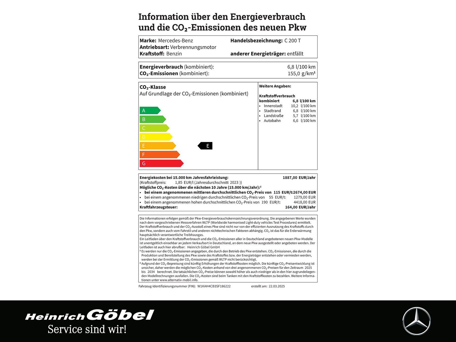 Fahrzeugabbildung Mercedes-Benz C 200 T AVANG LED WP KAM AMBI-BEL+ EPHK MEM-SIT