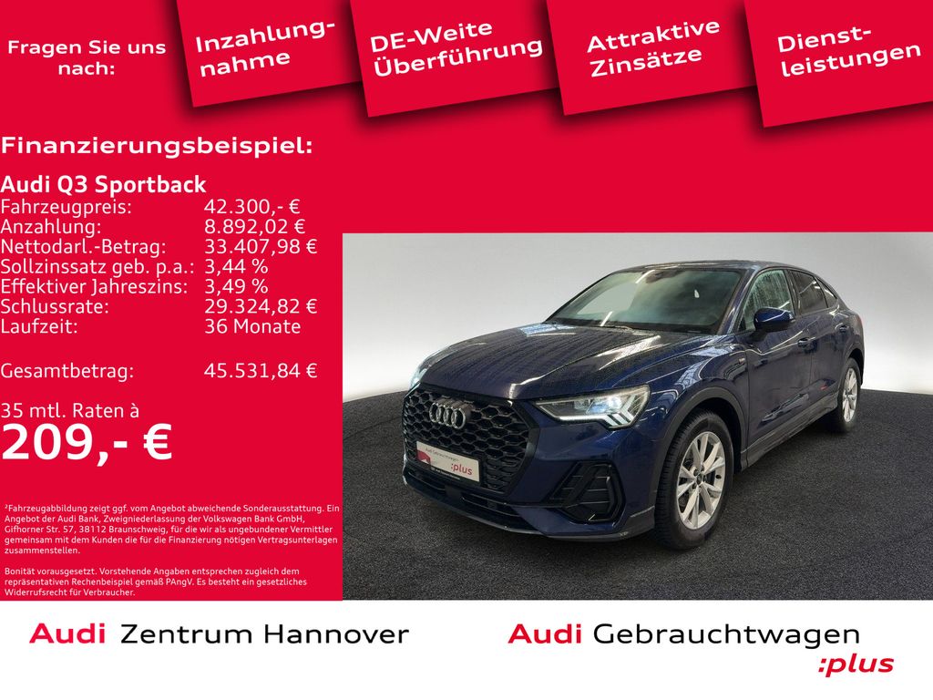 Q3 Sportback S line 35 TFSI Kamera AHK Memory LE