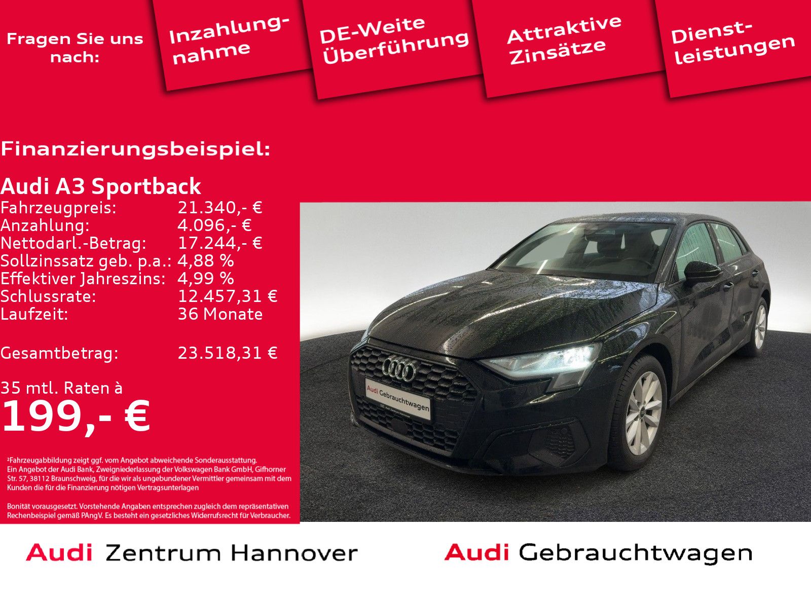 Audi A3 Sportback 35 TFSI ACC virtual Navi LED