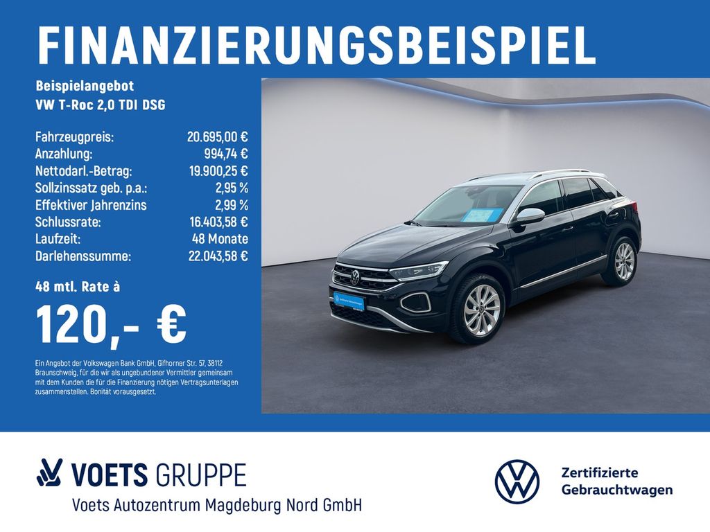 Volkswagen T-Roc 2,0 TDI DSG Style LED+NAVI+AHK+ACC+PDC+KA