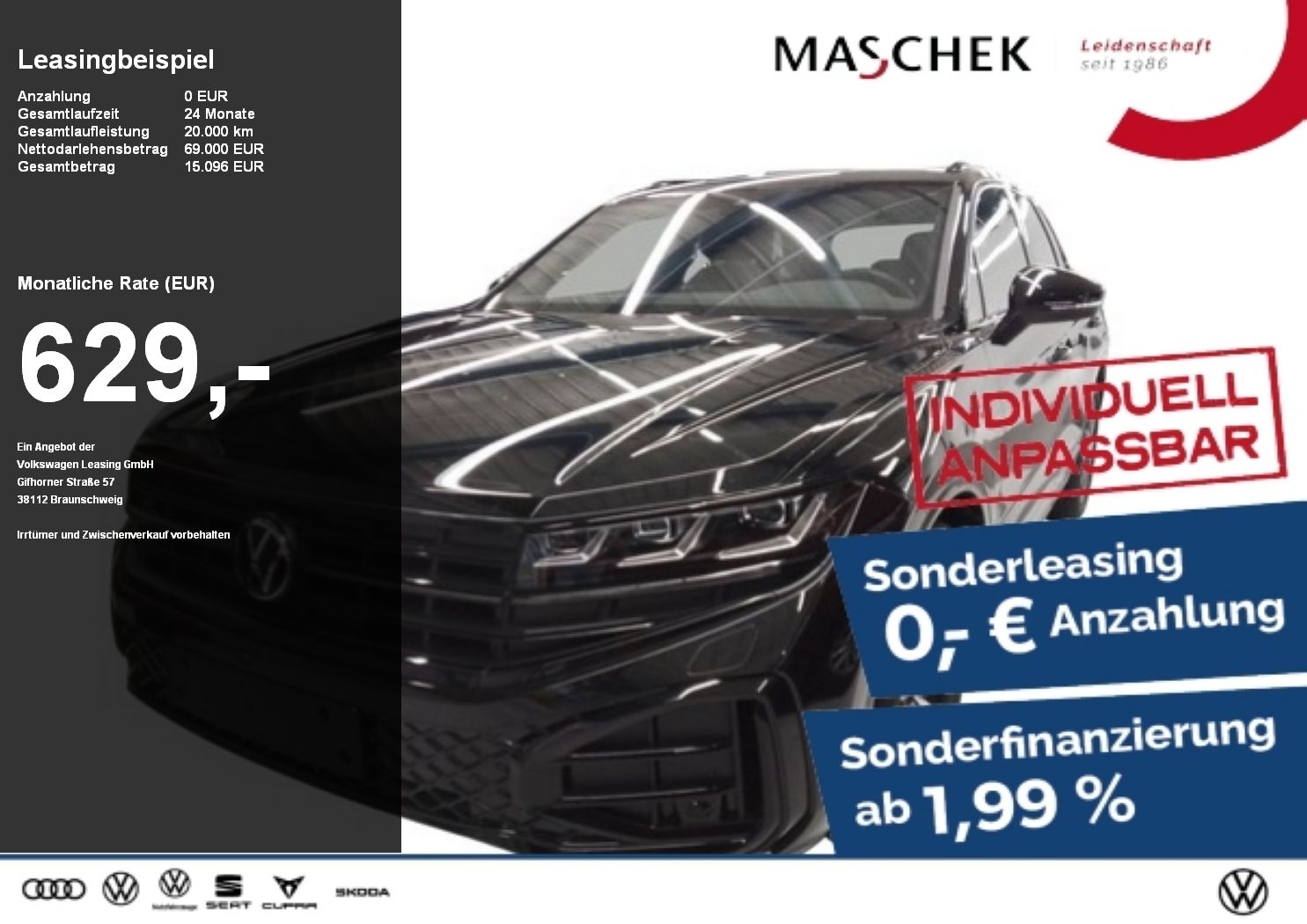 Volkswagen Touareg R-Line Sonderleasing Standh. Luftfwk IQL