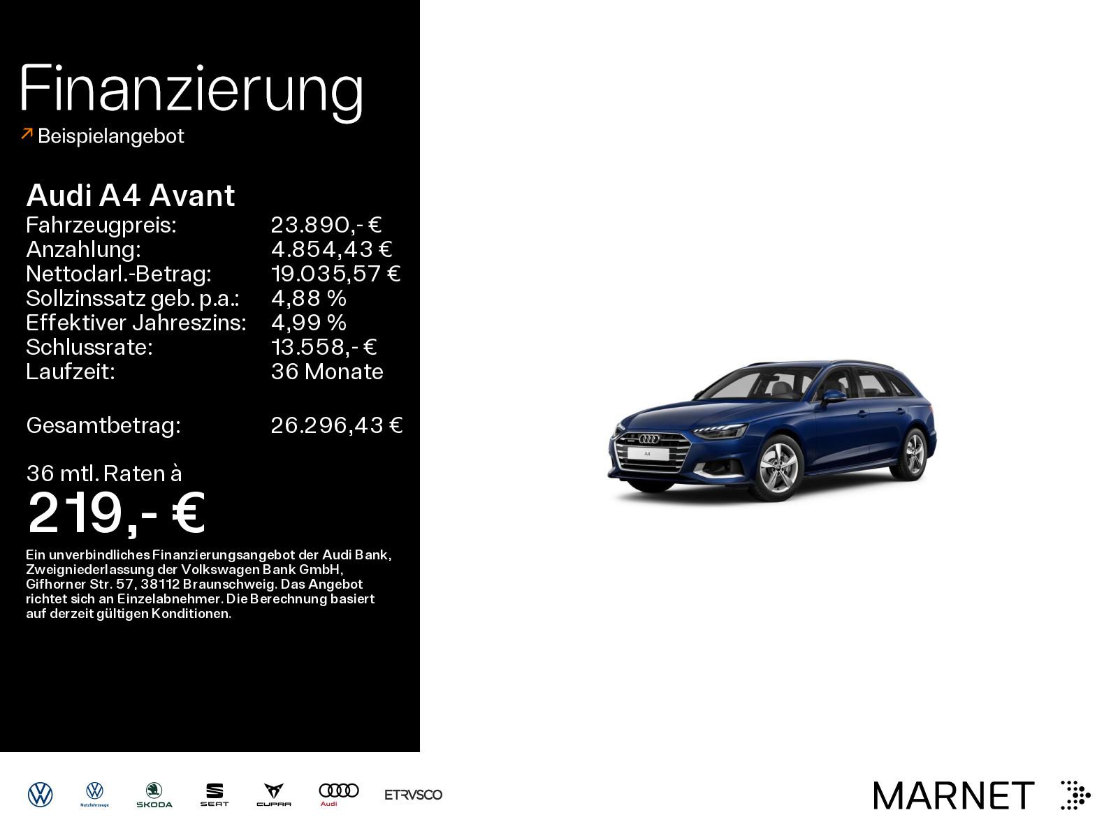 Audi A4 Avant Advanced 40 TDI qu*Navi*LED*Alu*Audi Co
