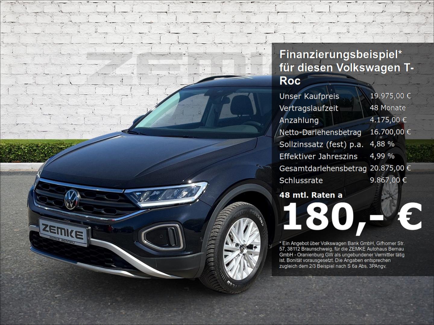 Volkswagen T-Roc 1.0 TSI Life 3,99% Navi Digitales Cockpit 
