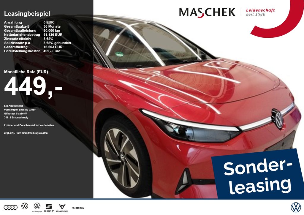 Volkswagen ID.7 GTX 86 kWh Wärmepumpe AHK Matrix Pano Memor