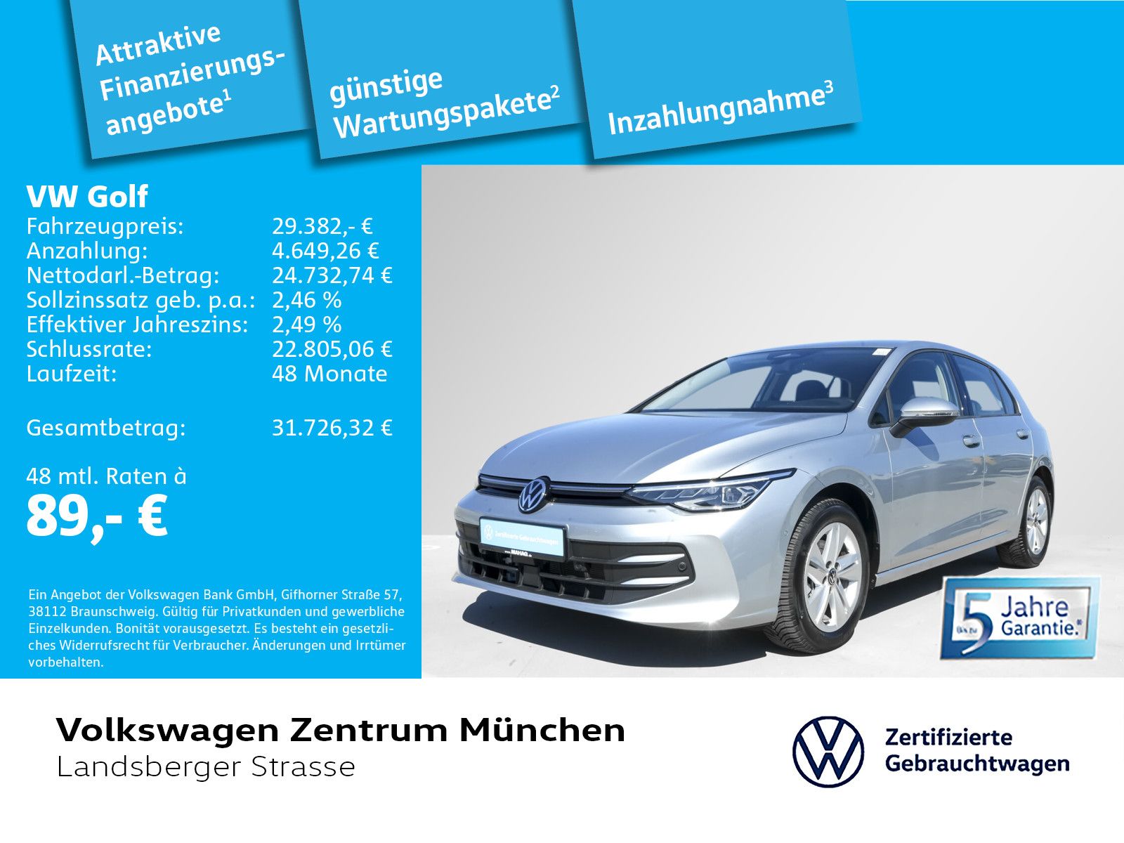 Volkswagen Golf VIII Life 2.0 TDI ACC IQ.Light Navi RearVie foto 2