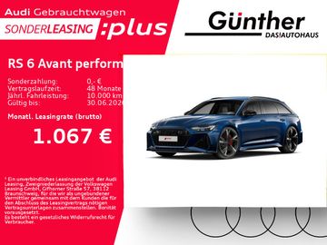 Audi Leasingangebot: Audi RS 6 Avant performance +WINTERRÄD+AHK+STANDHEIZU