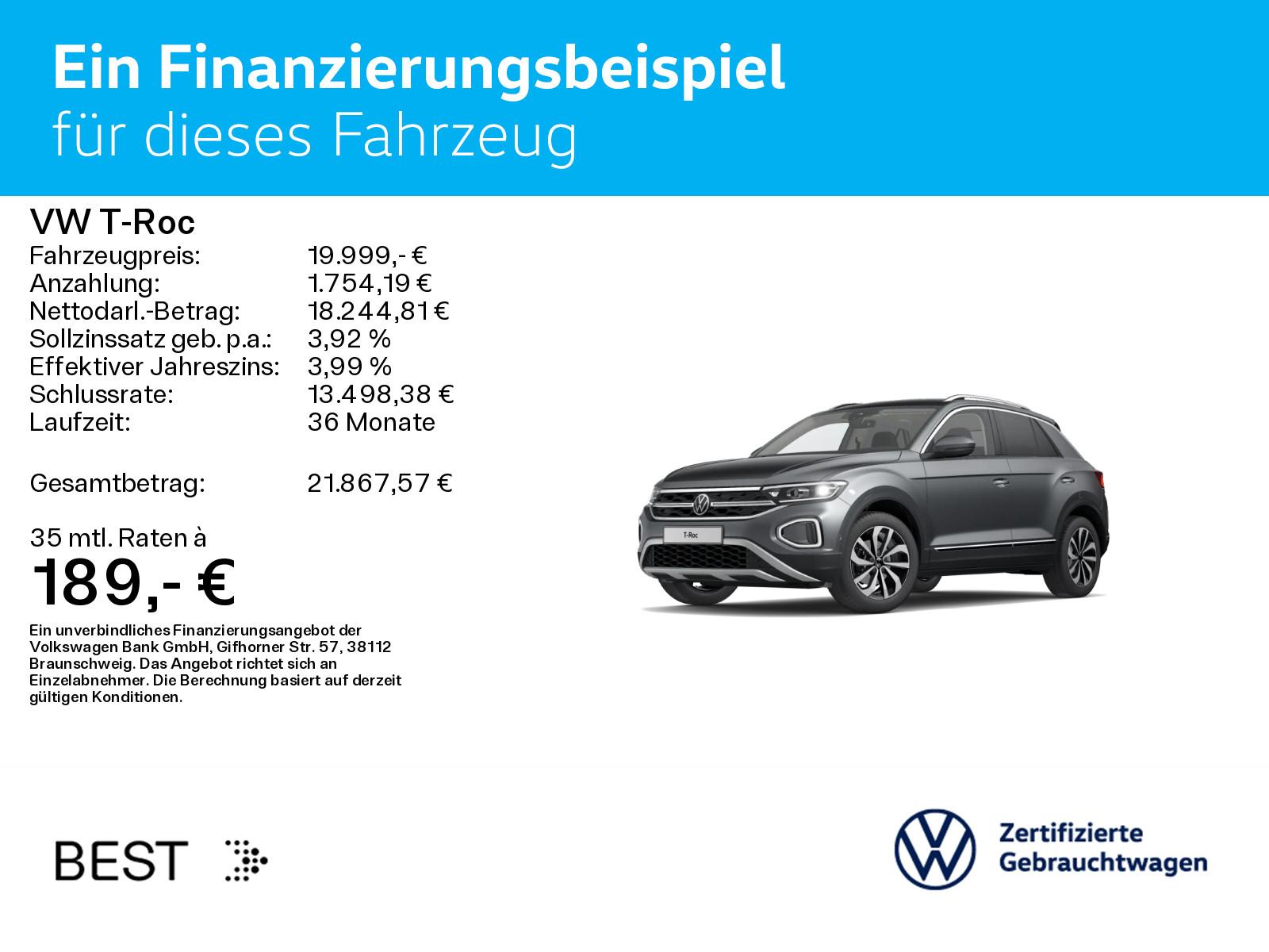 Volkswagen T-Roc 1.5 TSI DSG STYLE*IQ.LIGHT*AHK*KAMERA*PDC*, миниатюра 2