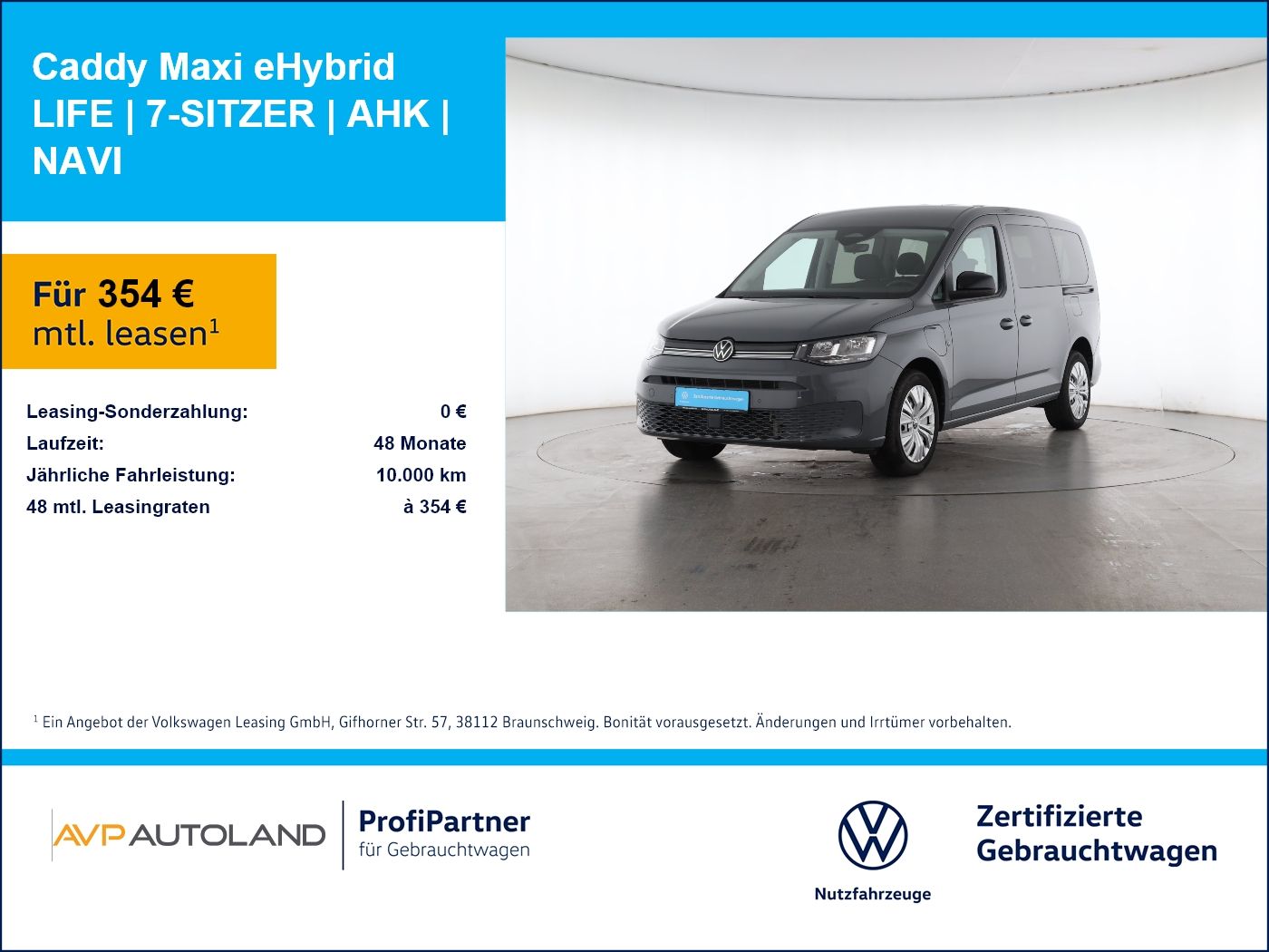 Volkswagen Caddy Maxi eHybrid LIFE | 7-SITZER | AHK | NAVI
