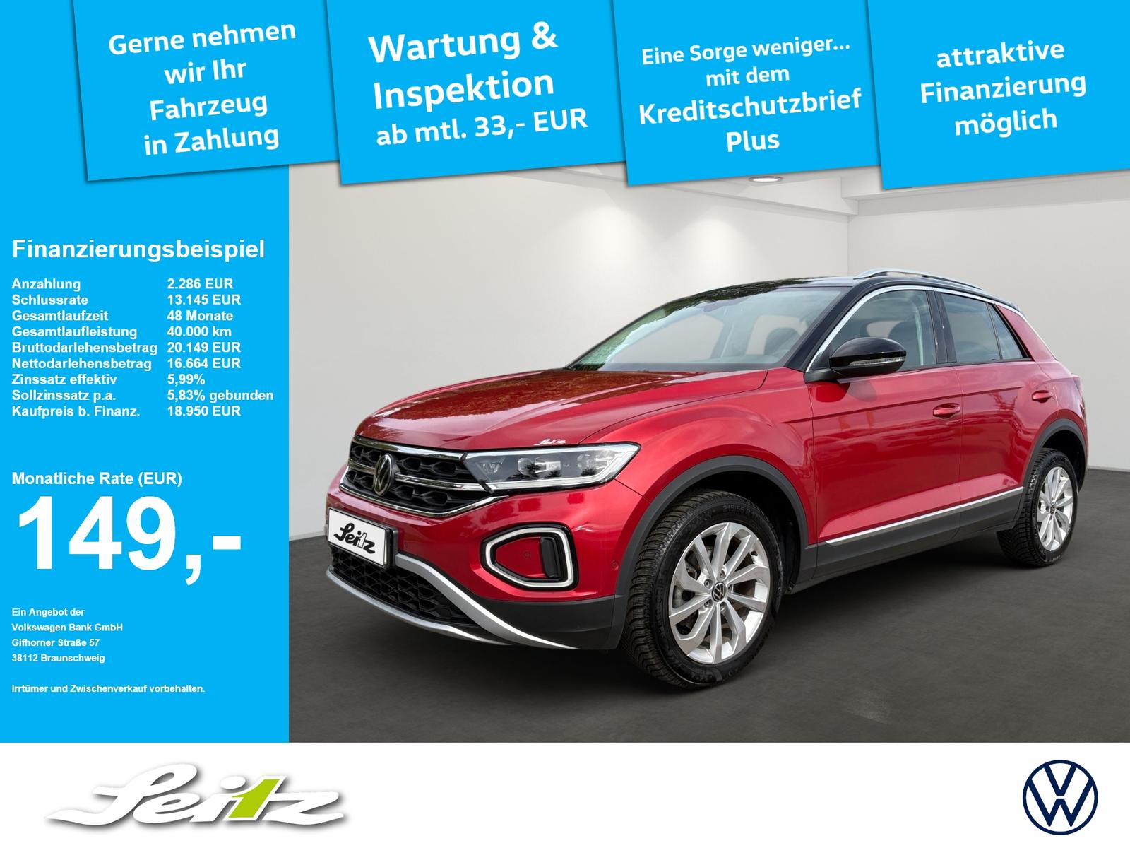 Volkswagen T-Roc 1.0 TSI Style *AHK*KAMERA*NAVI*LED*