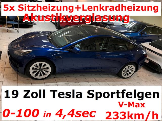 Tesla Model 3 LR +19 Zoll+Lenkradheizung+Akustikglas++