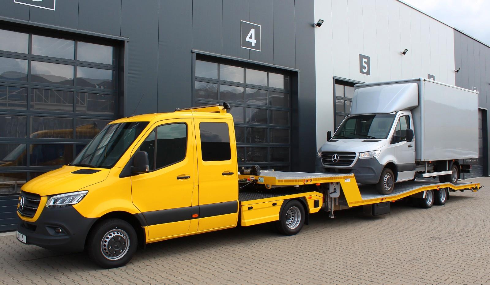 Mercedes-Benz Sprinter 907 519 CDI mit BFZ Aluauflieger VDI
